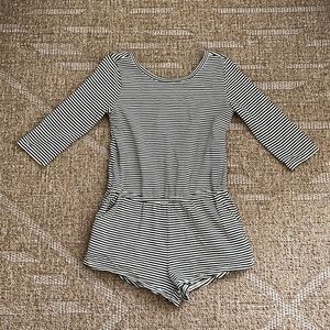 BDG urban outfitter dark green strip romper size s